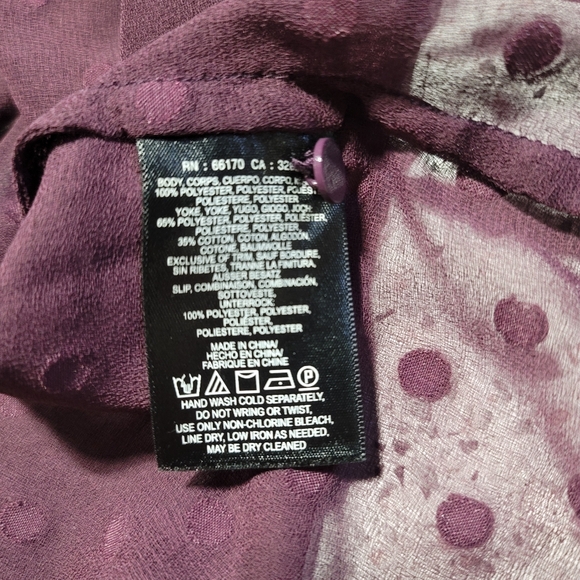 Anthropologie HD in Paris Sheer Eggplant Top - Picture 7 of 9